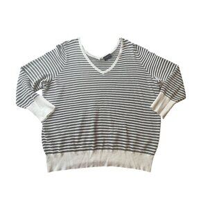 Lane Bryant 18/20 v-neck metallic striped sweater dressy double v